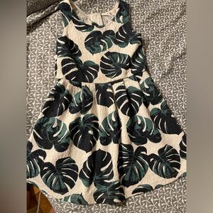 H&M Kids Dress with Black and Green Leaf Pattern